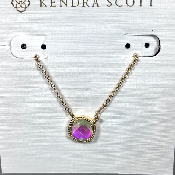Kendra Scott Gold Necklace with Iridescent Pink Pendant - Picture 2 of 2